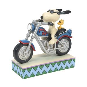 Jim Shore Snoopy and Woodstock Riding a Motorcycle Figurine