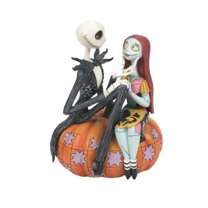 Jim Shore Disney Traditions Jack and Sally on a Pumpkin Figurine