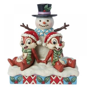 Jim Shore Disney Traditions Snow Much Fun! Chip 'n' Dale With Snowman Figurine
