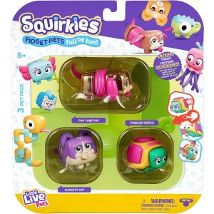 Little Live Pets Squirkies Pup , Turtle & Clickety Cat Series 1