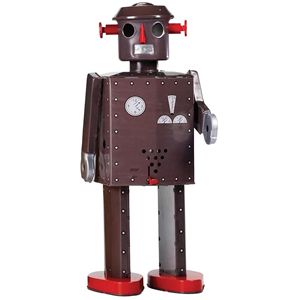Saint John Atomic Grey Robot Wind Up Tin Toy