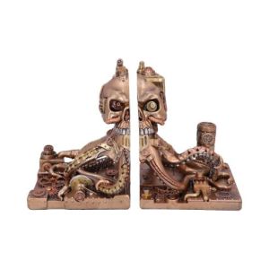 Bronze Steampunk Octonium Bookends Mechanical Octopus Shelf Ends