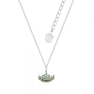 Disney Pixar Toy Story White Gold-Plated Alien Crystal Necklace - DSN1004