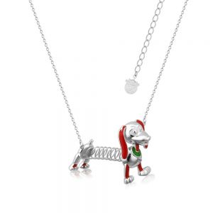Disney Pixar Toy Story White Gold-Plated Slinky Dog Necklace - DSN1006