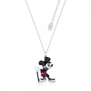 Disney Mickey Mouse 90 Years White Gold-Plated Showman Necklace - DSN499