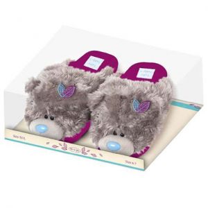 Me to You Bear Purple Slippers Size 3/4 (Damaged Box- non returnable)