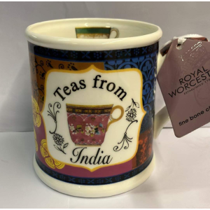 Set Of 6 Royal Worcester Teas From India Mugs