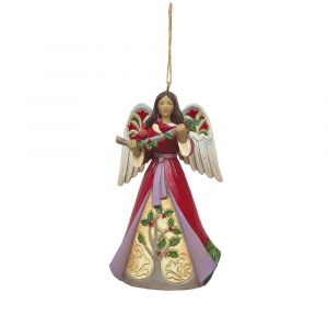 Jim Shore Heartwood Creek Angel with Holly Ornament