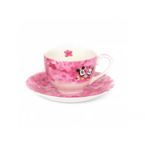 English Ladies Mickey and Minnie Spring Fine China Cup and Saucer