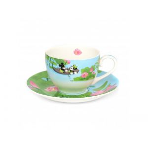 English Ladies Mickey and Minnie Summer Fine China Cup and Saucer