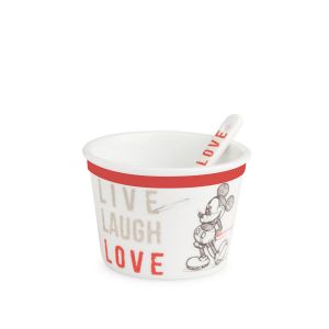 Red Minnie Live Laugh Love ice cream bowl with spoon