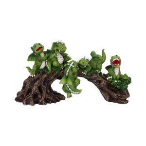 Daring Dragonlings Baby Green Dragon's on Branch Gothic Collectable Ornament 22.7cm
