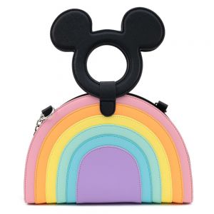 Loungefly Disney Mickey Mouse Pastel Rainbow Handle Cross Body Bag - WDTB1924