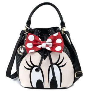 Loungefly Disney Minnie Mouse Bow Crossbody Bucket Bag - WDTB2038
