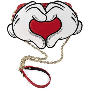 Loungefly Disney Mickey & Minnie Love Heart Hands Cross Body Bag - WDTB2152