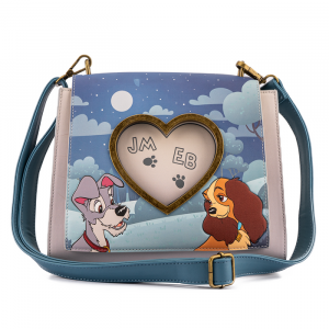 LOUNGEFLY DISNEY LADY AND THE TRAMP WET CEMENT CROSS  BODY BAG