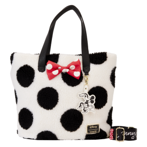 Loungefly Disney Minnie Mouse Rocks the Dots Classic Sherpa Tote Bag