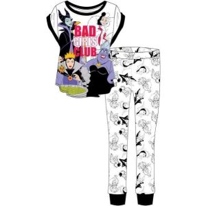 Ladies Official Disney Villains Character S/Sleeve Top & Lounge Pant Pyjama Set