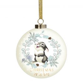 WIDDOP DISNEY ENCHANTED FOREST BAMBI THUMPER CERAMIC BAUBLE NEW BOXED XM8658 